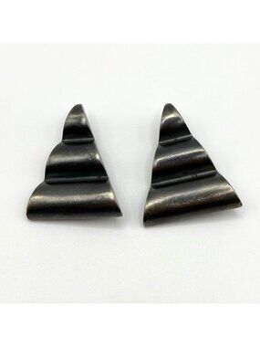 Ben Amun Vintage Silver-Tone Geometric Clip-On Earrings